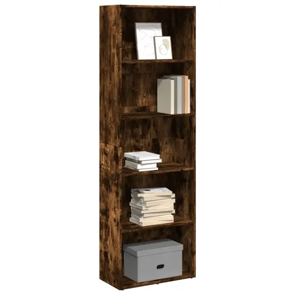 Gossi biblioteca, stejar fumuriu, 60x30x189 cm, lemn prelucrat