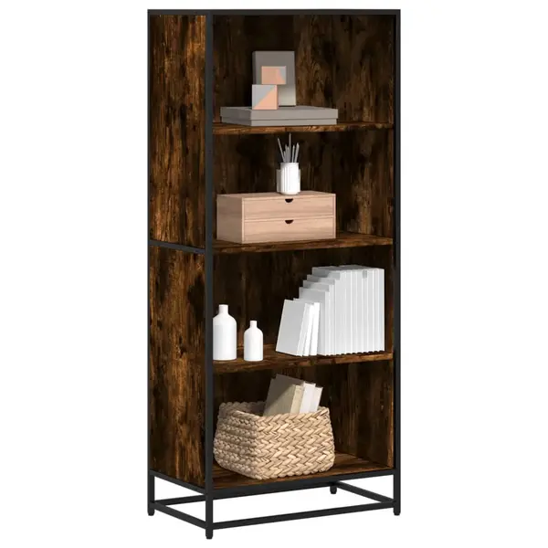 Gossi biblioteca, stejar fumuriu, 60x35x139 cm, lemn prelucrat