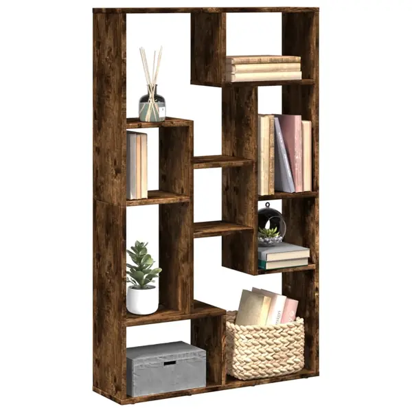 Gossi biblioteca, stejar fumuriu, 72x20x120 cm, lemn prelucrat