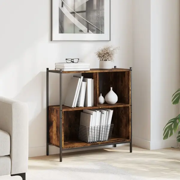 Gossi biblioteca, stejar fumuriu, 72x28x77,5 cm, lemn prelucrat
