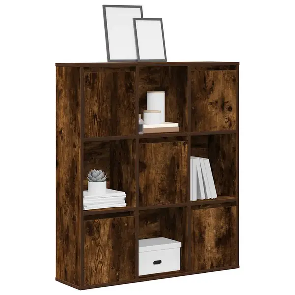 Gossi biblioteca, stejar fumuriu, 89x24x101,5 cm, lemn prelucrat