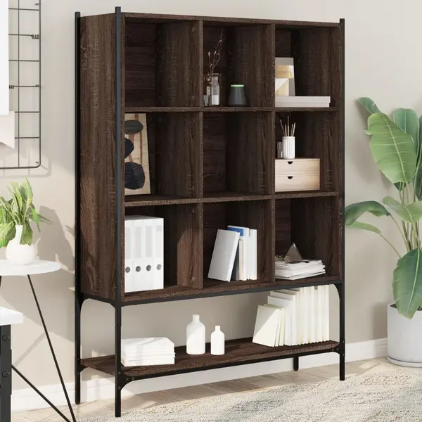 Gossi biblioteca, stejar maro, 102x30x141,5 cm, lemn prelucrat