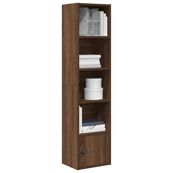Gossi biblioteca, stejar maro, 31x24x127 cm, lemn prelucrat