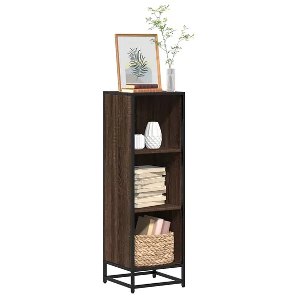 Gossi biblioteca, stejar maro, 33,5x33x107,5 cm, lemn prelucrat