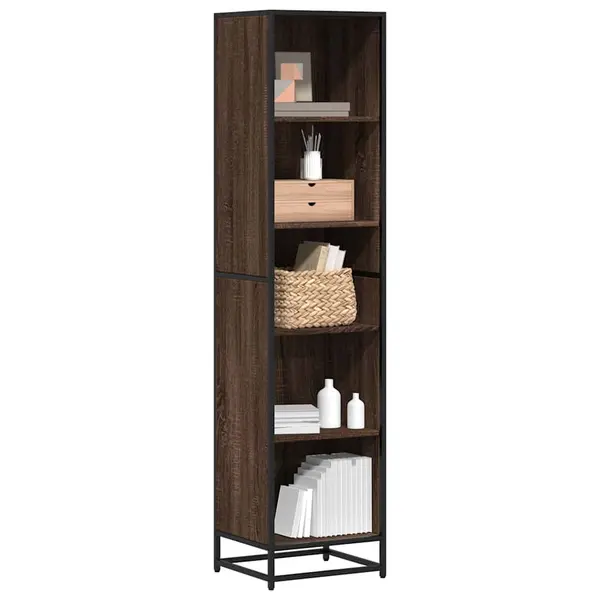 Gossi biblioteca, stejar maro, 40x35x170,5 cm, lemn prelucrat