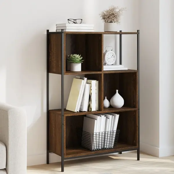 Gossi biblioteca, stejar maro, 72x28x109 cm, lemn prelucrat
