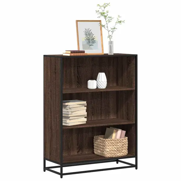 Gossi biblioteca, stejar maro, 80,5x35x107,5 cm, lemn prelucrat