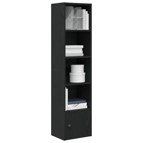 Gossi biblioteca stejar negru 31x24x127 cm lemn prelucrat
