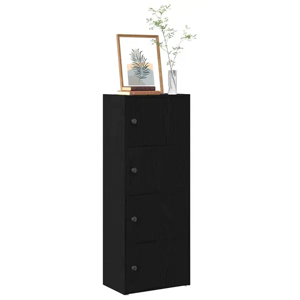 Gossi biblioteca stejar negru 40x24x102 cm lemn prelucrat