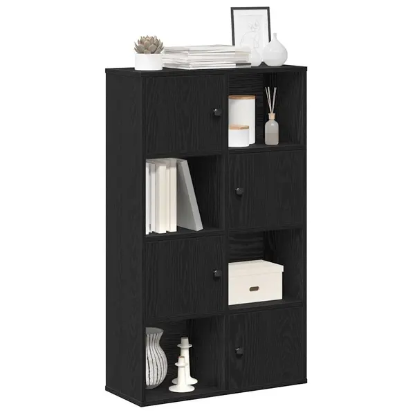 Gossi biblioteca stejar negru 60x24x101,5 cm lemn prelucrat