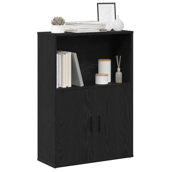 Gossi biblioteca stejar negru 60x24x85 cm lemn prelucrat