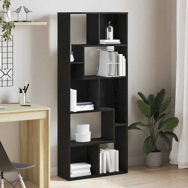 Gossi biblioteca, stejar negru, 67x24x161 cm, lemn prelucrat