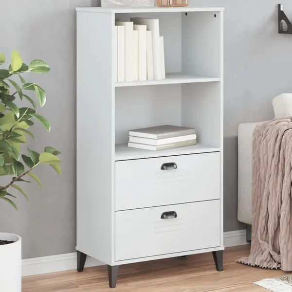 Gossi biblioteca „viken”, alb, 60x35x123 cm, lemn prelucrat