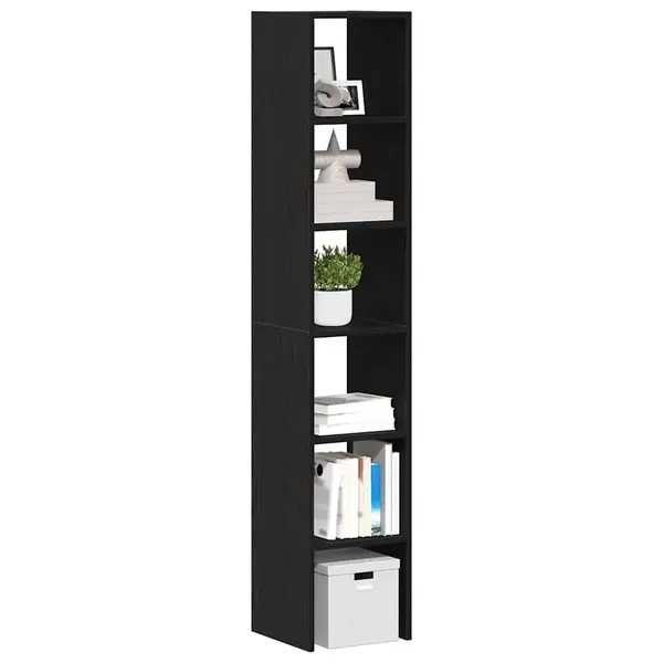 Gossi biblioteci 2 buc, stivuibile, stejar negru, lemn prelucrat