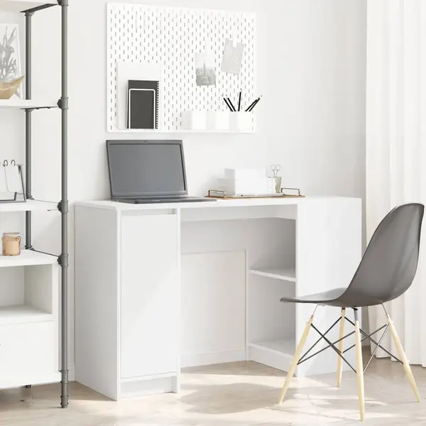 Gossi birou alb 120x42x76 cm lemn prelucrat
