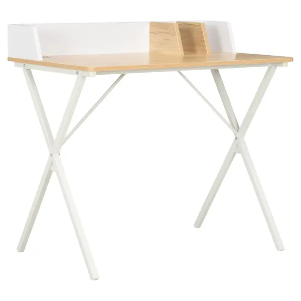Gossi birou, alb si natural, 80 x 50 x 84 cm