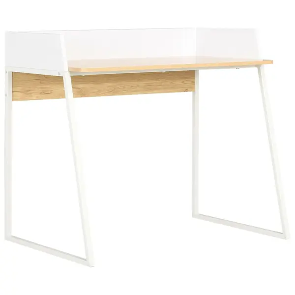 Gossi birou, alb si stejar, 90 x 60 x 88 cm