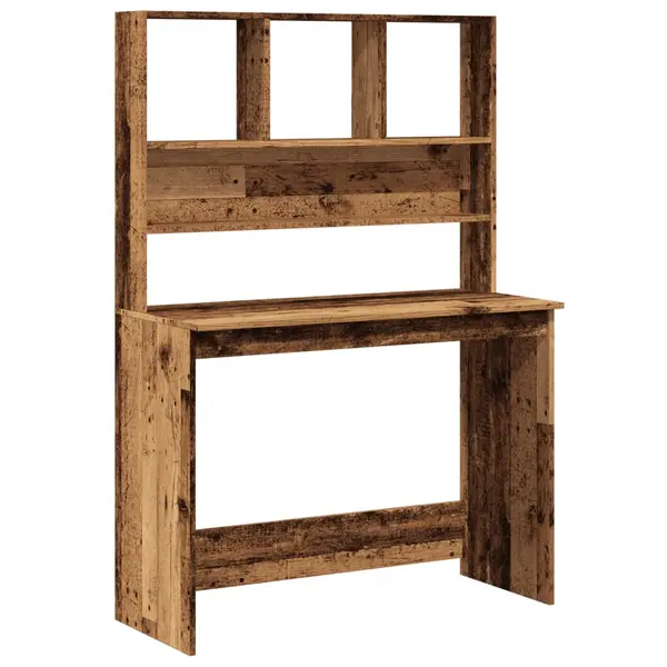 Gossi birou cu rafturi, lemn vechi, 102x45x148 cm, lemn prelucrat