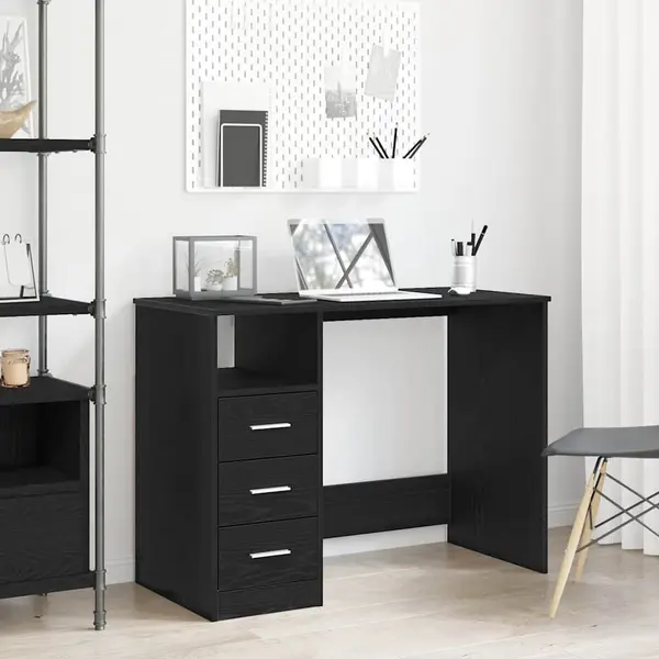 Gossi birou cu sertare, stejar negru, 102x50x76 cm, lemn prelucrat