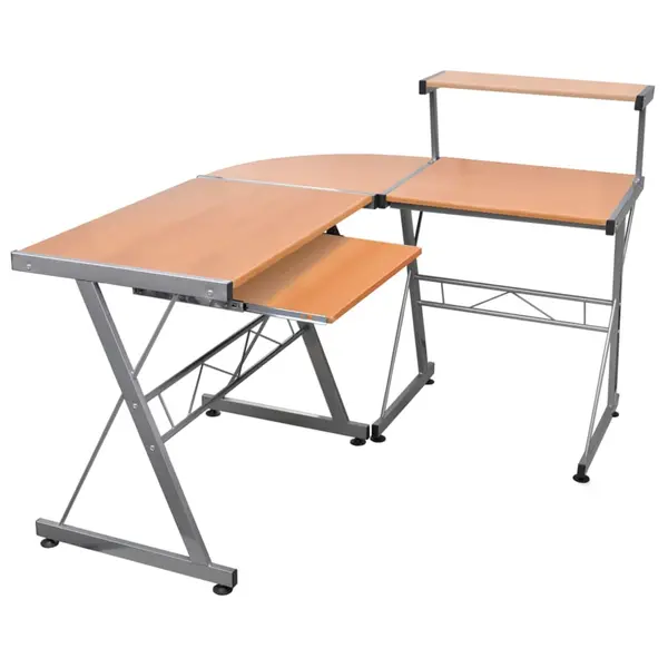 Gossi birou de computer coltar, maro, 132x112x99 cm, lemn prelucrat
