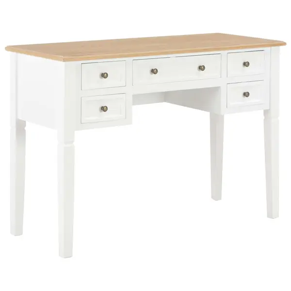 Gossi birou de scris, alb, 109,5 x 45 x 77,5 cm, lemn