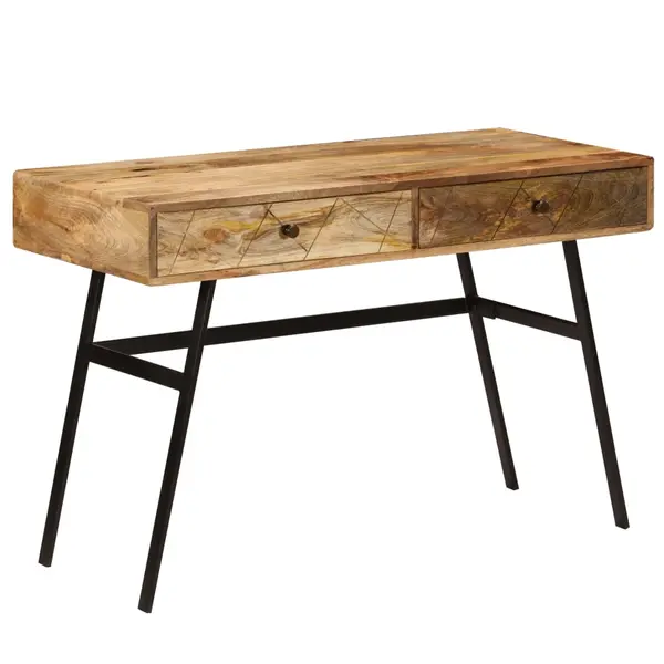 Gossi birou de scris cu sertare, 110x50x76 cm, lemn masiv de mango