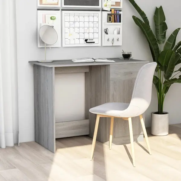 Gossi birou, gri sonoma, 100x50x76 cm, lemn prelucrat