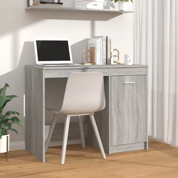 Gossi birou, gri sonoma, 100x50x76 cm, lemn prelucrat