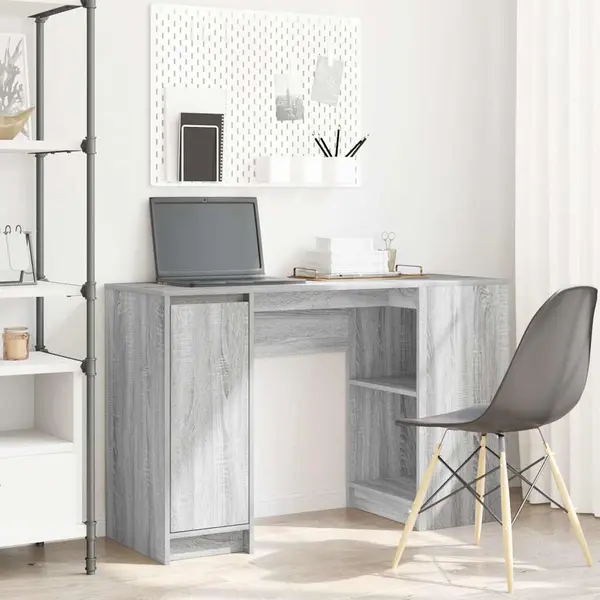 Gossi birou gri sonoma 120x42x76 cm lemn prelucrat