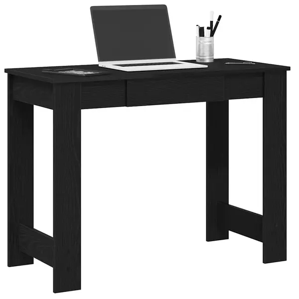 Gossi birou, negru,100x45x75 cm, lemn prelucrat