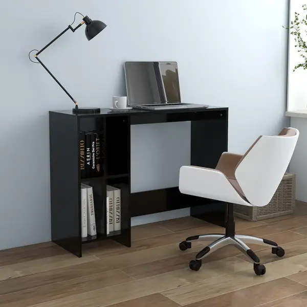 Gossi birou notebook, negru, 102,5x35x75 cm, pal
