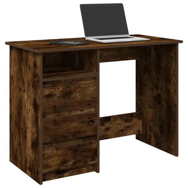 Gossi birou, stejar afumat, 102x50x75 cm, lemn compozit