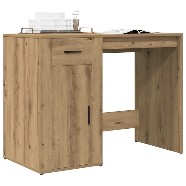 Gossi birou, stejar artizanal, 100x49x75 cm, lemn prelucrat