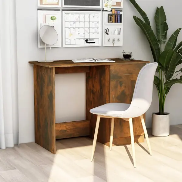 Gossi birou, stejar fumuriu, 100x50x76 cm, lemn prelucrat