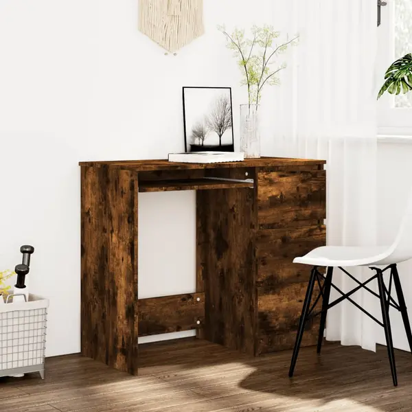 Gossi birou, stejar fumuriu, 90x45x76 cm, lemn prelucrat