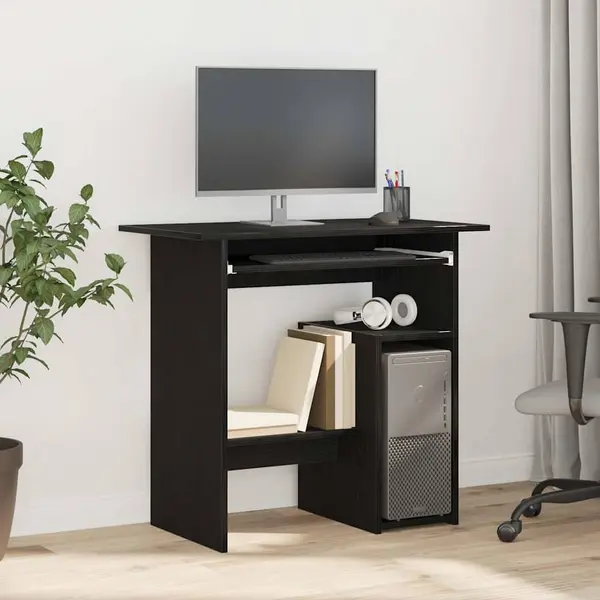 Gossi birou stejar negru 80x45x74 cm lemn prelucrat
