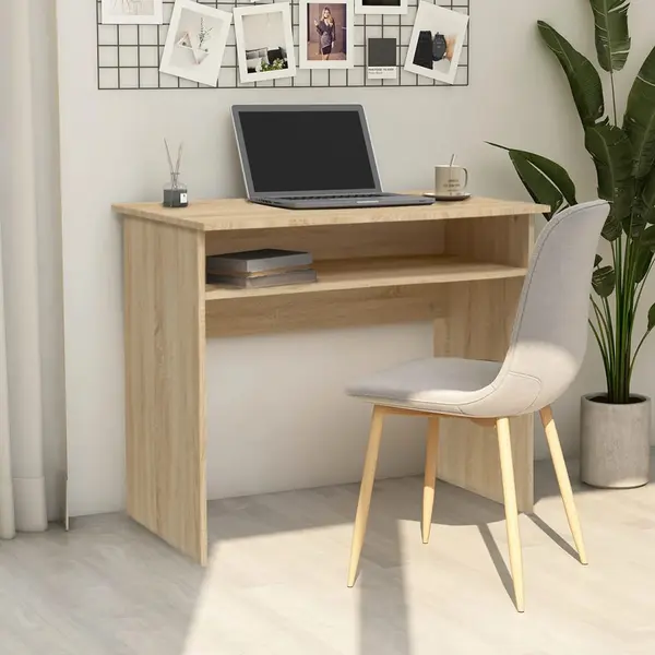 Gossi birou, stejar sonoma, 90 x 50 x 74 cm, lemn prelucrat