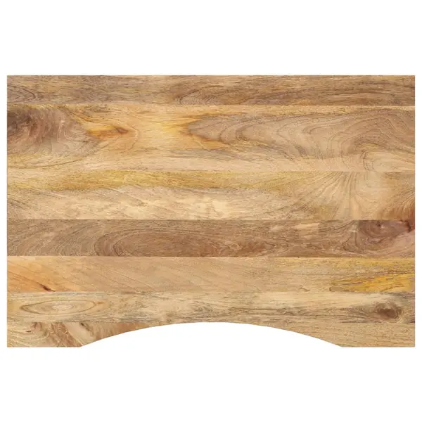 Gossi blat birou cu decupaj curbat 100x50x2,5cm lemn masiv mango brut
