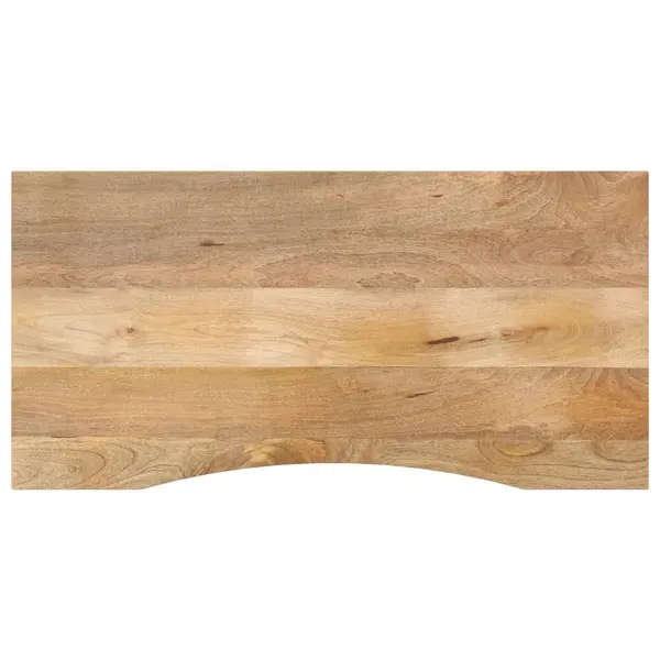 Gossi blat birou cu decupaj curbat 120x50x2,5cm lemn masiv mango brut