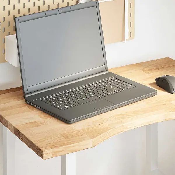 Gossi blat de birou netratat din lemn masiv de stejar dreptunghiular