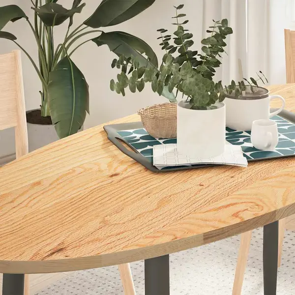Gossi blat de masa 140x60x2 cm lemn masiv de stejar oval