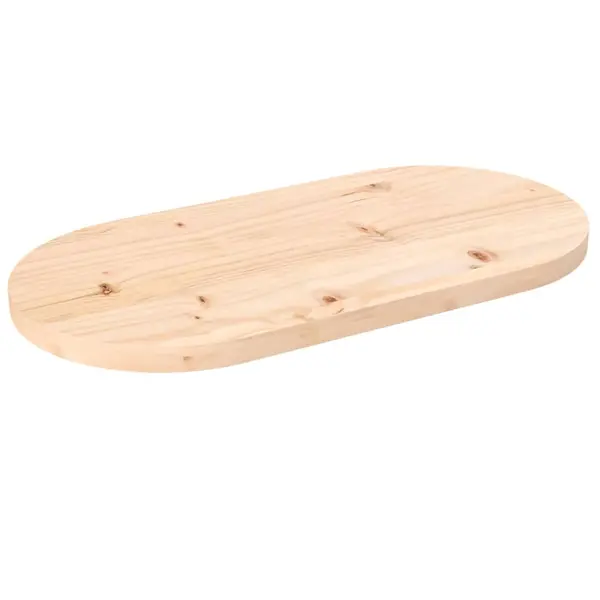 Gossi blat de masa, 80x40x2,5 cm, lemn masiv de pin, oval