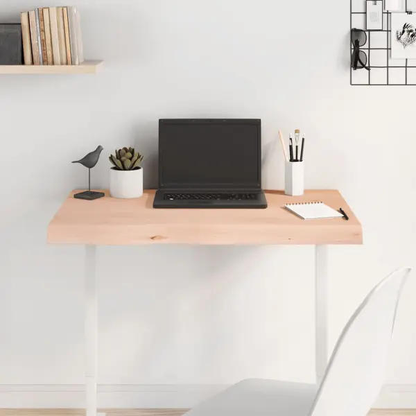 Gossi blat de masa, 80x50x(2-6) cm, lemn masiv de stejar netratat