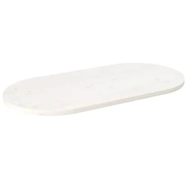 Gossi blat de masa, alb, 110x55x2,5 cm, lemn masiv de pin, oval
