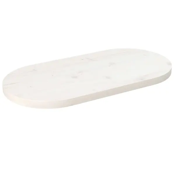 Gossi blat de masa, alb, 60x30x2,5 cm, lemn masiv de pin, oval