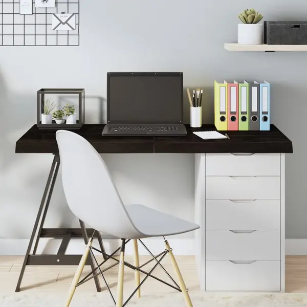 Gossi blat de masa maro 120x50x(2-6) cm, lemn masiv stejar tratat