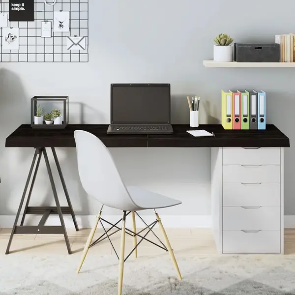 Gossi blat de masa maro 160x60x(2-6) cm, lemn masiv stejar tratat