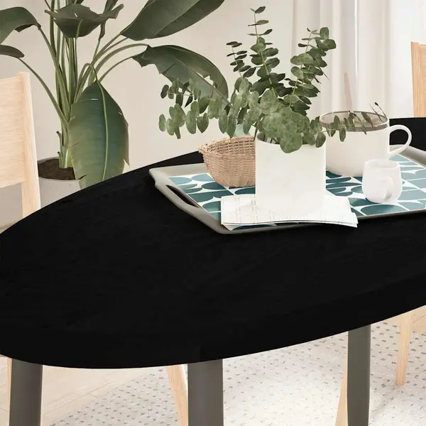 Gossi blat de masa maro inchis 120x60x4 cm lemn masiv de stejar oval