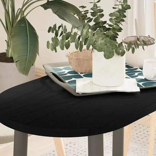 Gossi blat de masa maro inchis 80x40x2 cm lemn masiv de stejar oval