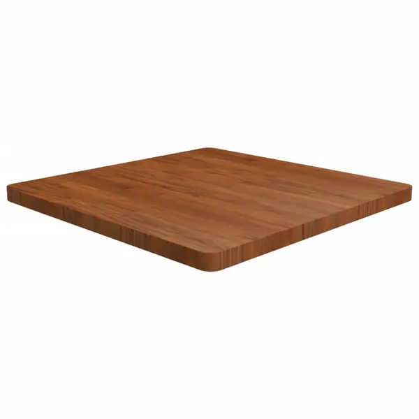 Gossi blat de masa patrat maro inchis 80x80x4 cm lemn stejar tratat